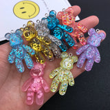 10pcs Colorful Bear Charm Pendant for DIY Making