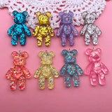 10pcs Colorful Bear Charm Pendant for DIY Making