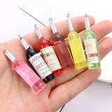 10pcs Resin Wine Bottle Charms Pendants DIY Jewelry Making