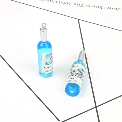 10pcs Resin Wine Bottle Charms Pendants DIY Jewelry Making