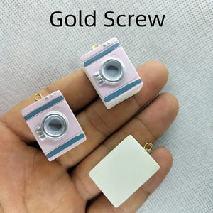 10pcs Resin Washing Machine Charms DIY Earrings Key Chain Jewelry Making Crafts