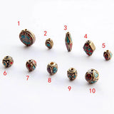 10pcs Retro Prayer Buddha Beads Nepal Beads Stone Tibetan Charms