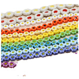 10pcs Retro Smiley Flower Ceramic Beads Chain