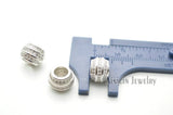 10pcs 3 Rows 10mm Round Rhinestone Crystal Setting Beads with 5mm Big Hole