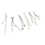 10pcs Rhinestone Tassel Chains Stars Charms Pendants DIY Earrings Making