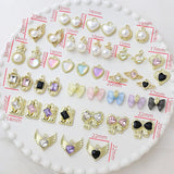 10pcs Rhinestone Heart Pendant Charms for DIY Jewelry Making