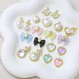 10pcs Rhinestone Heart Pendant Charms for DIY Jewelry Making