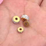 10pcs Rhinestones Beads Spacer Beads Stainless Steel for Jewelry Making