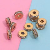10pcs Rhinestones Beads Spacer Beads Stainless Steel for Jewelry Making