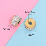 10pcs Rhinestones Beads Spacer Beads Stainless Steel for Jewelry Making