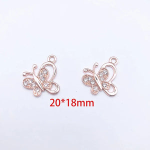 10pcs Rhinestone Pearl Charms Crystal Bracelet Pendants DIY Jewelry Accessory