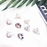 10pcs Rhinestone Pearl Charms Crystal Bracelet Pendants DIY Jewelry Accessory