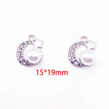 10pcs Rhinestone Pearl Charms Crystal Bracelet Pendants DIY Jewelry Accessory