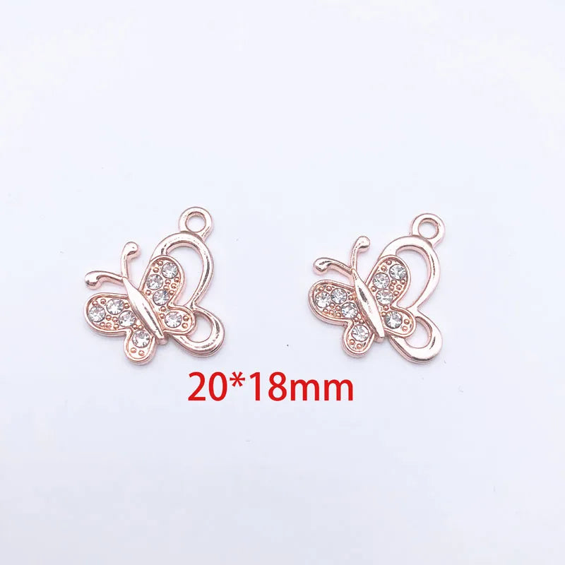 10pcs Rhinestone Pearl Charms Crystal Bracelet Pendants DIY Jewelry Accessory