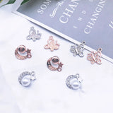 10pcs Rhinestone Pearl Charms Crystal Bracelet Pendants DIY Jewelry Accessory