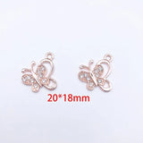 10pcs Rhinestone Pearl Charms Crystal Bracelet Pendants DIY Jewelry Accessory
