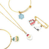 10pcs Rhodium Christmas Charms Pendants Enamel Charms DIY Bracelet Decoration