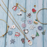 10pcs Rhodium Christmas Charms Pendants Enamel Charms DIY Bracelet Decoration