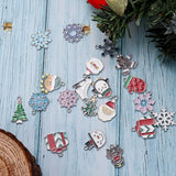 10pcs Rhodium Christmas Charms Pendants Enamel Charms DIY Bracelet Decoration