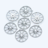 10pcs Rhodium Plated CZ Paved Wheel Charm Pendant 18.5x17mm