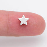 10pcs Rhodium Plated Brass Star Beads 6mm For DIY Jewelry Making