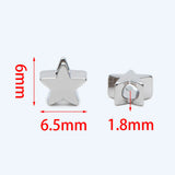 10pcs Rhodium Plated Brass Star Beads 6mm For DIY Jewelry Making