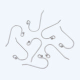 10pcs Rhodium Plated Silver Earwires w/ Ball End 20x10mm