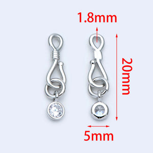 10pcs Rhodium Hook And Eye Clasp 20mm Bracelet DIY Jewelry Making (GB-1549-2)