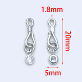10pcs Rhodium Hook And Eye Clasp 20mm Bracelet DIY Jewelry Making (GB-1549-2)