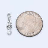 10pcs Rhodium Hook And Eye Clasp 20mm Bracelet DIY Jewelry Making (GB-1549-2)