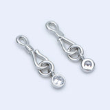 10pcs Rhodium Hook And Eye Clasp 20mm Bracelet DIY Jewelry Making (GB-1549-2)