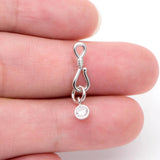 10pcs Rhodium Hook And Eye Clasp 20mm Bracelet DIY Jewelry Making (GB-1549-2)