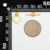 10pcs Rhombus Flower Toggle Clasp, 18K Plated Jewelry Clasp