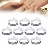 10pcs Ring Sizer Reusable Ring Finger Size Jewelry Gauge Measure Tool