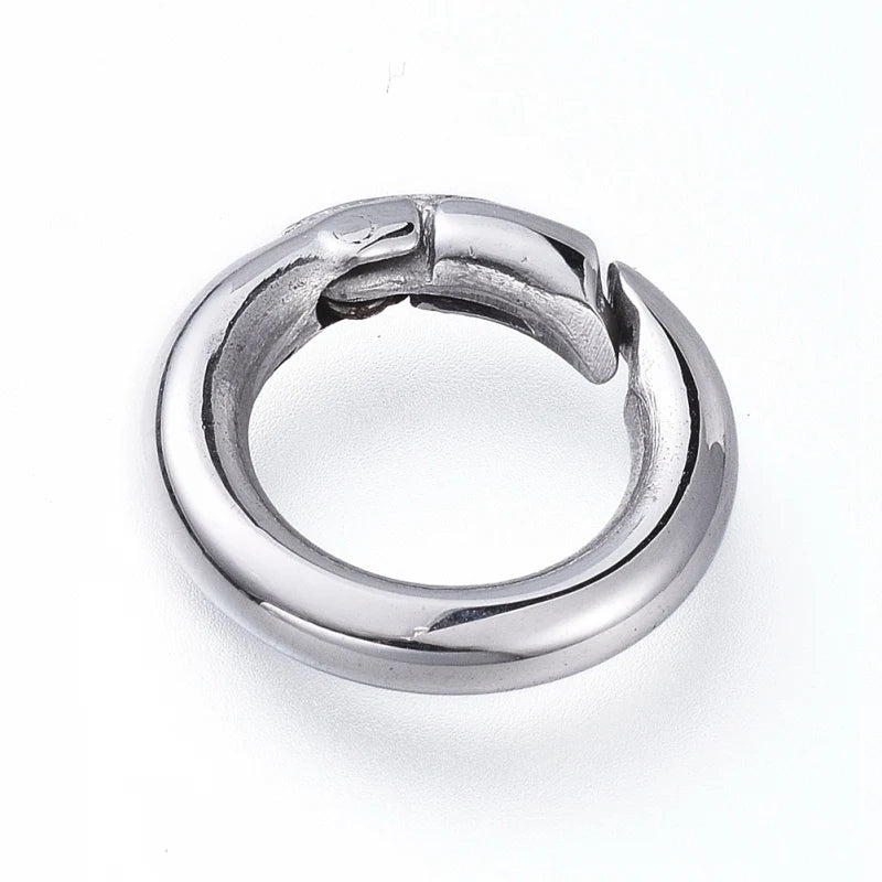 10pcs Stainless Steel Key Clasp Snap Clasps 15x3mm-20x3.5mm