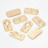 10pcs Rose Charm, 18K Plated Brass Flower Pendants (GB-3393)