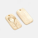 10pcs Rose Charm, 18K Plated Brass Flower Pendants (GB-3393)