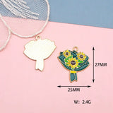 10pcs Rose Sunflower Enamel Charms for Jewelry Making DIY Craft Supplies