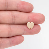 10pcs Heart Ear Posts, Plated Brass, Earring Studs For Jewelry Making
