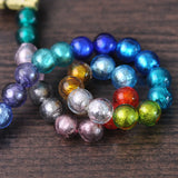 10pcs Round 10mm 12mm 14mm Foil Lampwork Glass Beads DIY Crafts Jewelry Making