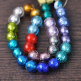 10pcs Round 10mm 12mm 14mm Foil Lampwork Glass Beads DIY Crafts Jewelry Making
