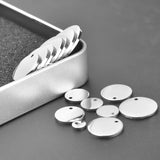 10pcs Stainless Steel Round Blank Tag Charm Pendant Charms Findings 6-30mm