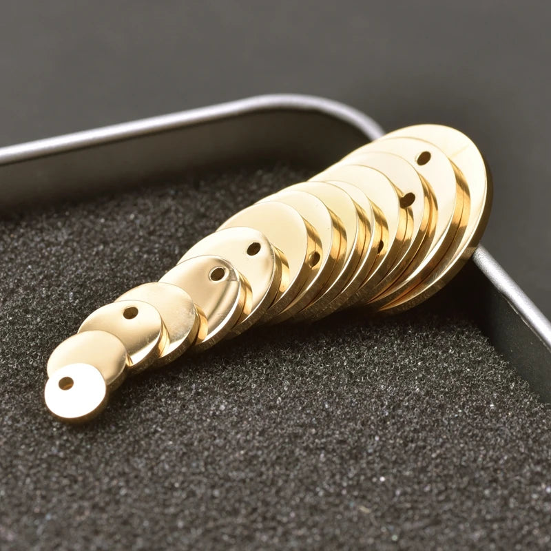 10pcs Stainless Steel Round Blank Tag Charm Pendant Charms Findings 6-30mm