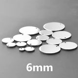 10pcs Stainless Steel Round Blank Tag Charm Pendant Charms Findings 6-30mm