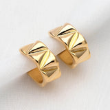 10pcs Circle Ear Posts 18mm Plated Brass Hoop Earrings