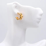10pcs Circle Ear Posts 18mm Plated Brass Hoop Earrings