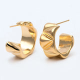 10pcs Circle Ear Posts 18mm Plated Brass Hoop Earrings