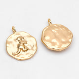 10pcs Round Dinosaur Charm, Gold Plated, Pendants for DIY Jewelry Making