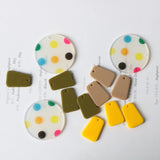 10pcs Acrylic Dot Earrings Connectors Pendant Charms Diy Jewelry
