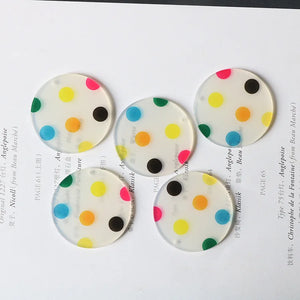10pcs Acrylic Dot Earrings Connectors Pendant Charms Diy Jewelry